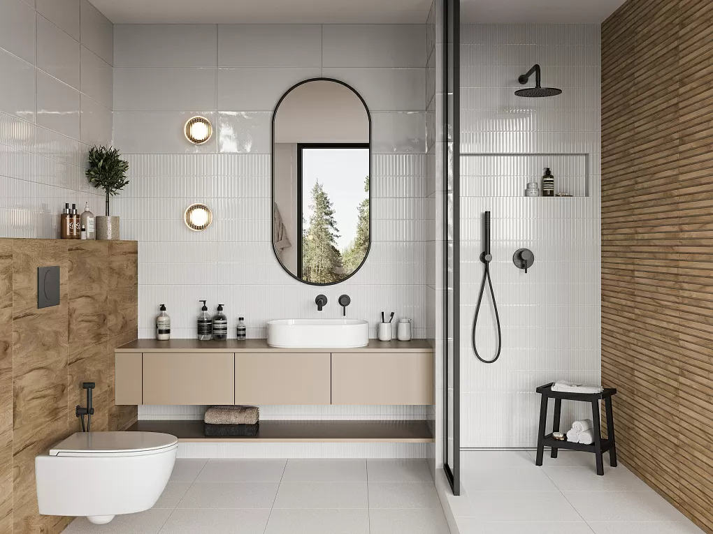 Плитка 010100001522 Simply white 01 рельеф 25х60