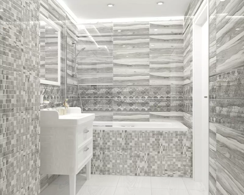 Плитка Декор Grace Fancy серый 20х60