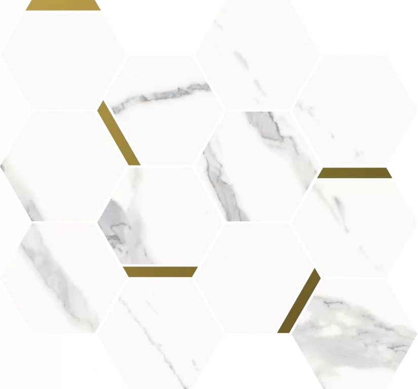 Мозаика 620110000220 Stellaris Statuario White Mosaico Chic Nat 28.3x32.8