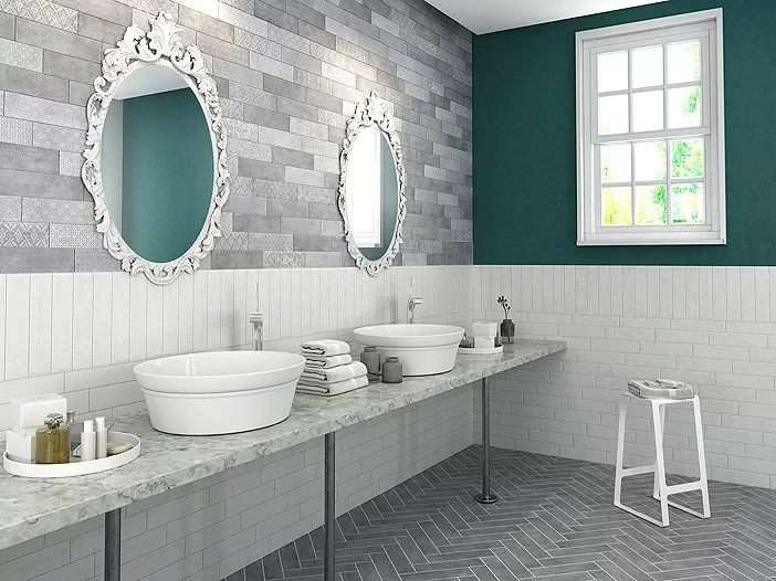 Керамогранит Rev. Deco Bricktrend White 8.15x33.15