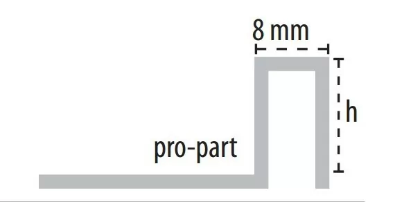 Профили и пороги B71342756 Pro-part Laton Cromado 8x11x3000