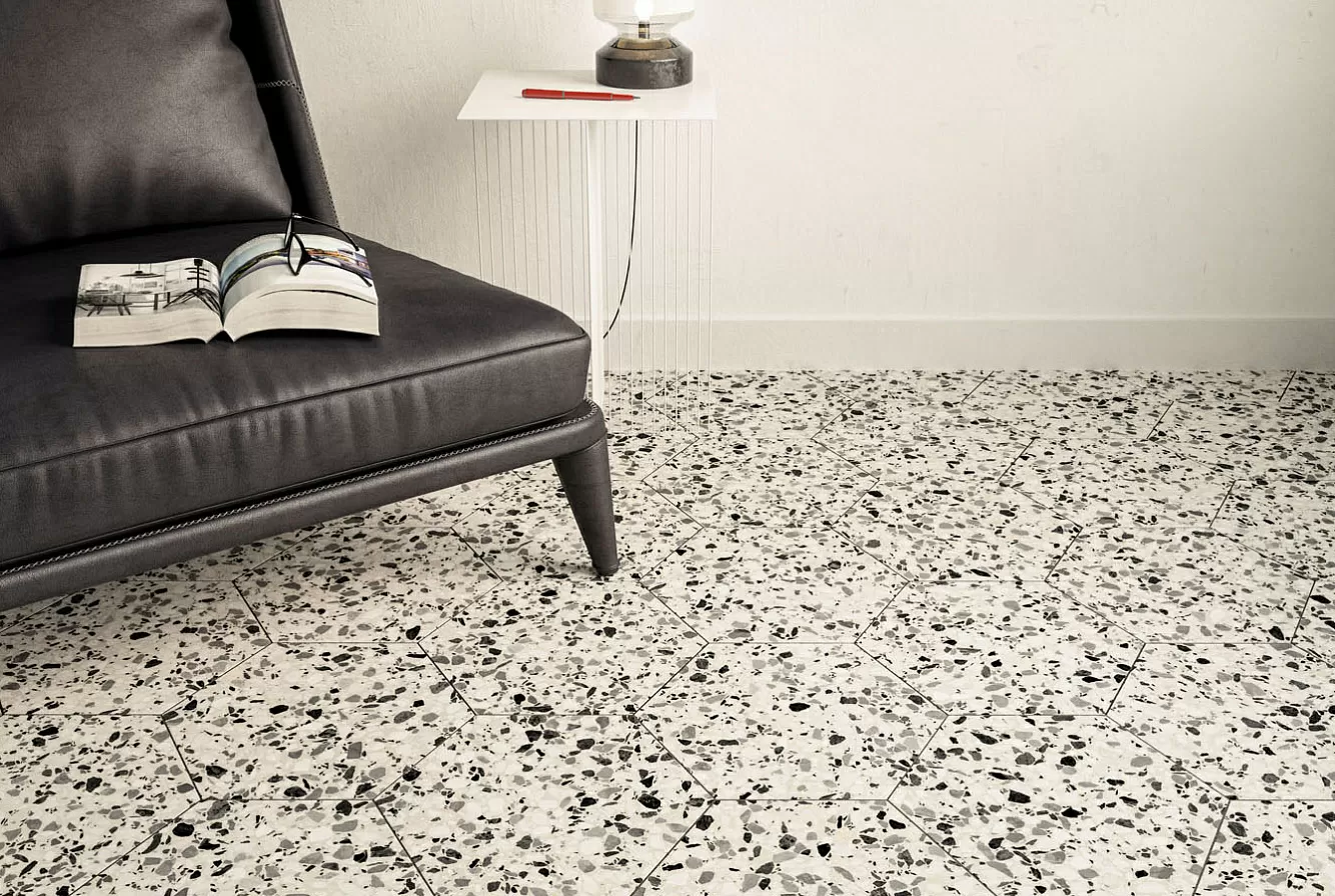 Керамогранит 123386 Terrazzo Graphite Colours 32x36.8