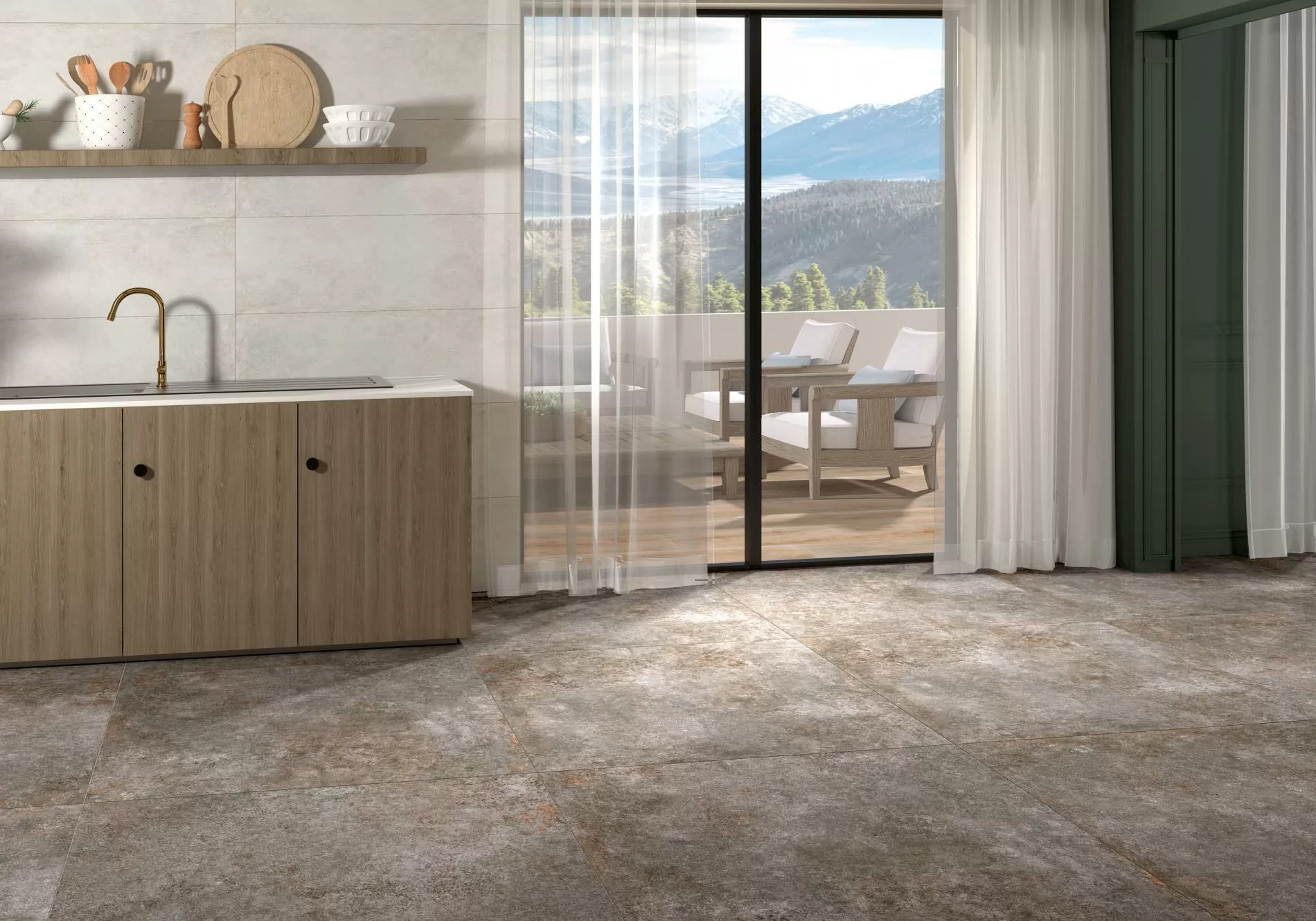 Плитка Odeon Gris Decor Rec 30x90