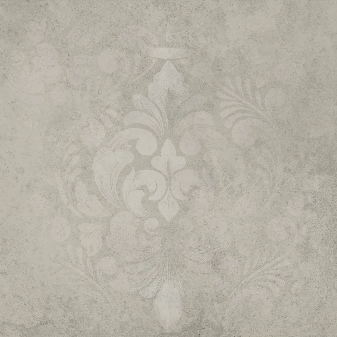 Керамогранит KM4040G0061N Хадду серый светлый матовый декорированный 40,2x40,2x0,8