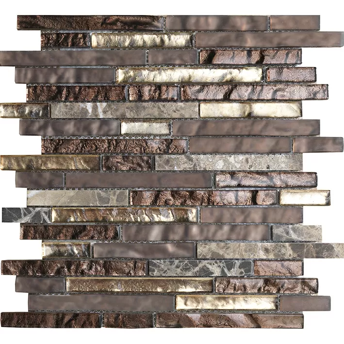 Мозаика L244000961 Treasures Bronze Emperador Strip 29,2x30,4