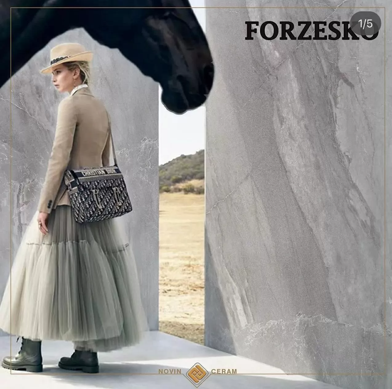 Керамогранит 9555 M35 Forzesko Light Gray Semi Polish Rect 60х120