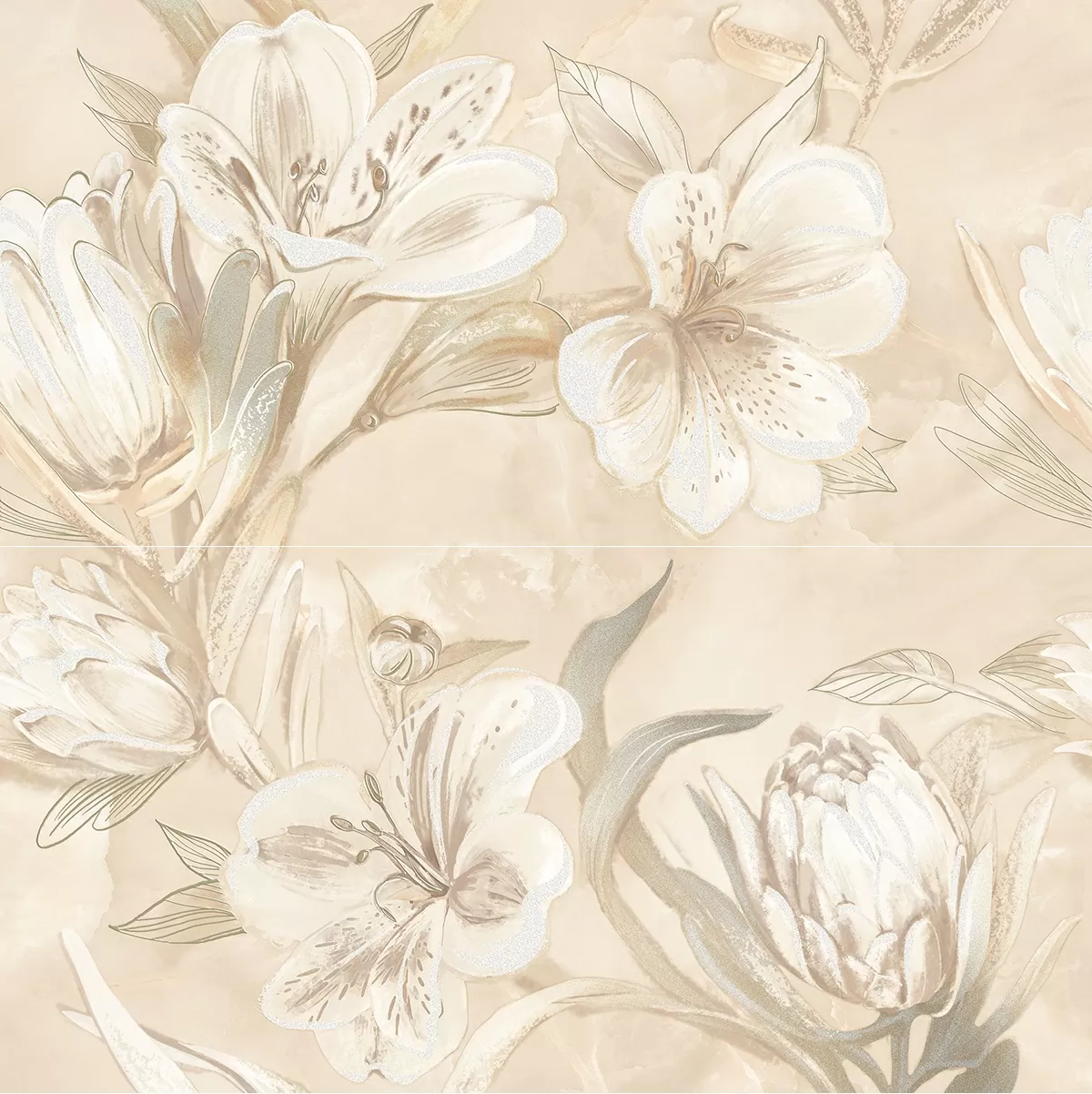 Плитка 589032003 Панно Opale Beige Flower 63x63