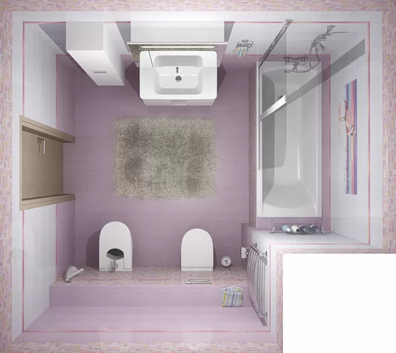 Плитка Бордюр Mono lilac 50x2