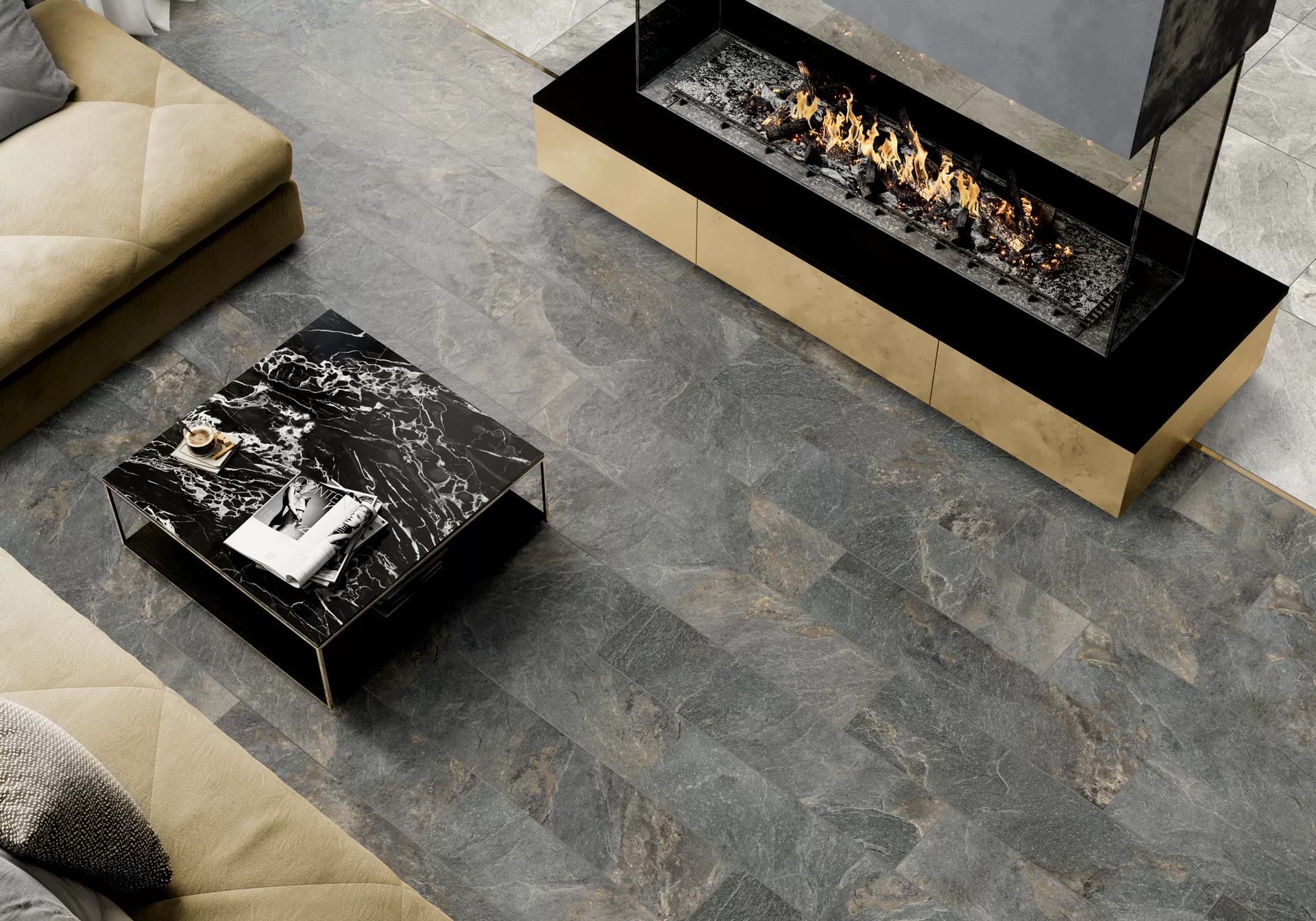 Керамогранит GP2090SNN25L Santorini Graphite лаппатированный 200x900