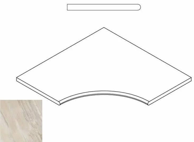 Керамогранит 620090000197 WHITE BORDO ANGOLARE ROUND 30 60x60