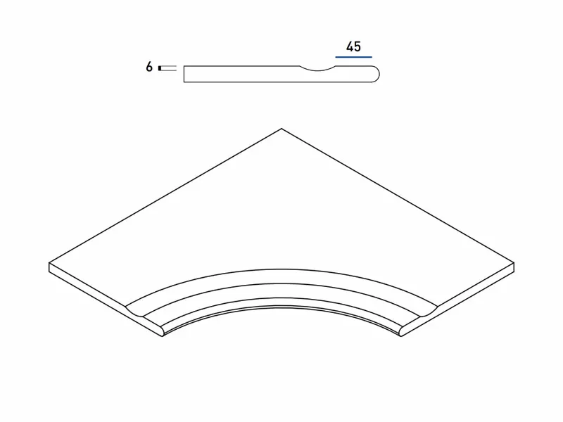 Керамогранит 620090000694 Бортик Скайфолл Гриджио Альпино с выемкой угловой закругленный 60х60