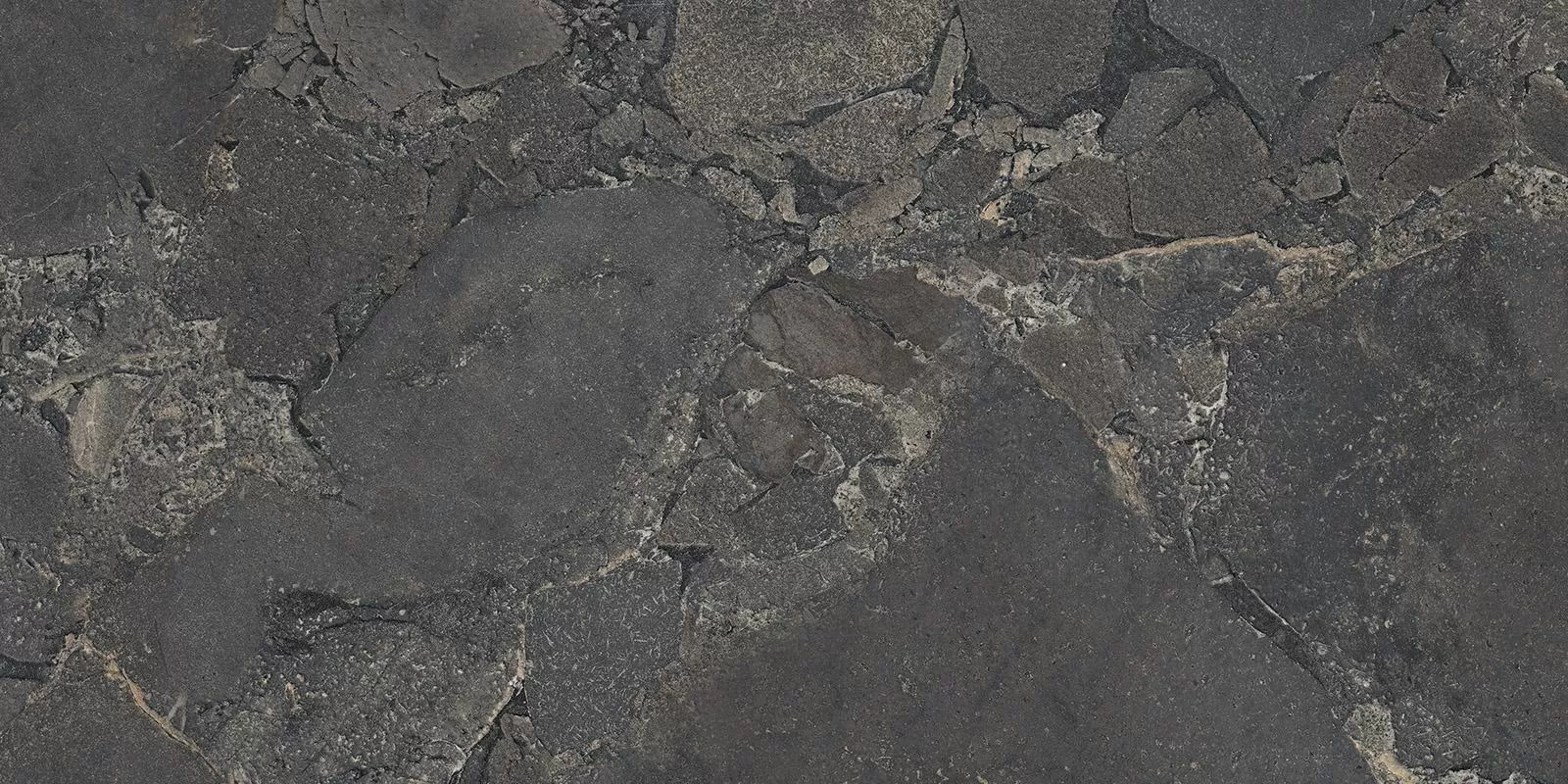 Керамогранит EML4 Unique Infinity Cobblestone Black Naturale Rett 9mm 60x120