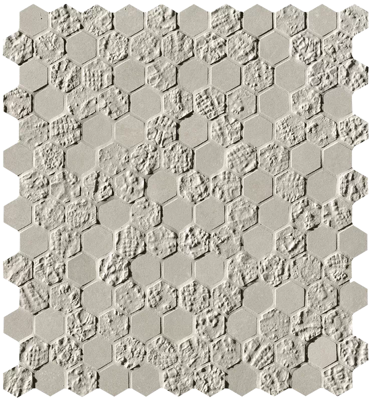 Мозаика fOYV Bloom Grey Print Esagono Mosaico 29,5x32,5