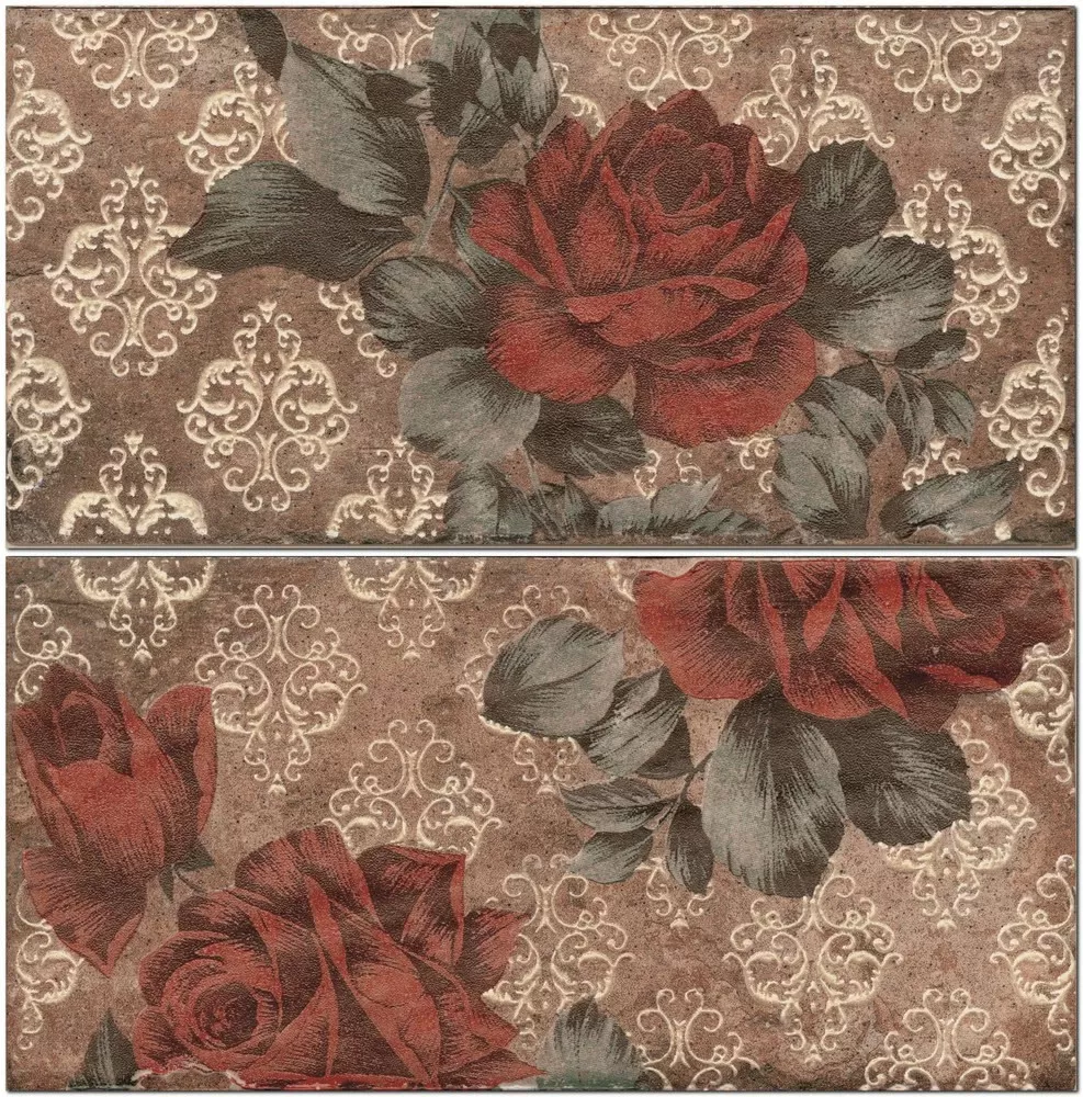 Керамогранит 1047608 Inserto Vintage Roses Old Chicago (комп/2шт) 10х20