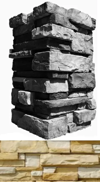 Искусственный камень 150-15 Уайт Клиффс угол 10x28,5x10 (8,5x24x10)