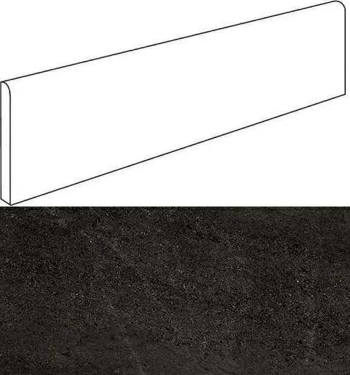 Керамогранит 610130002161 Wise Dark Battiscopa Lap 7.2x60