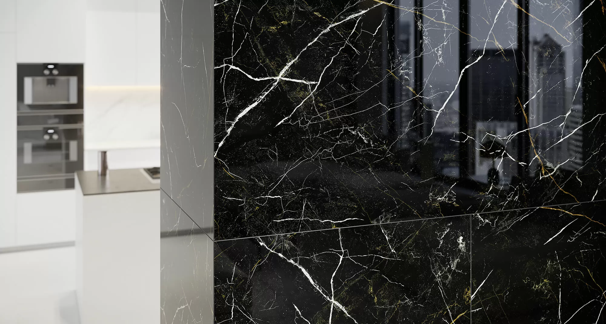 Керамогранит O-RBL-GGM234 Royal Black полированный черный 79.8x79.8