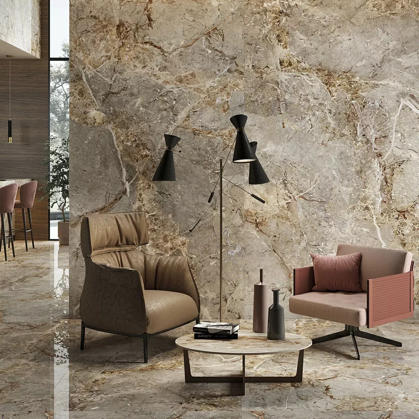 Керамогранит 163012 BRECCIA ARGENTUM NAT/RETT 120X280