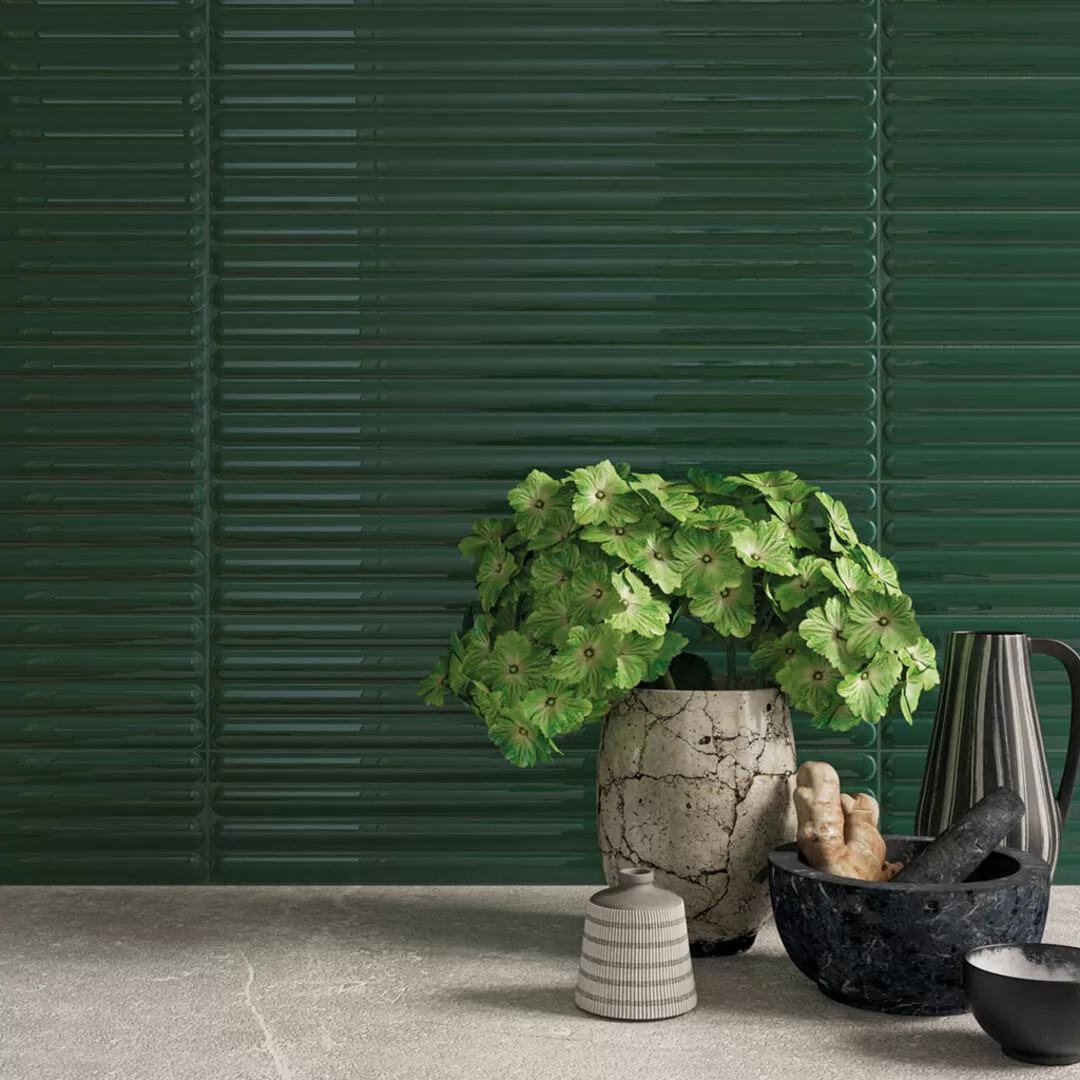 Плитка Plinto In Green Gloss 10.7x54.2