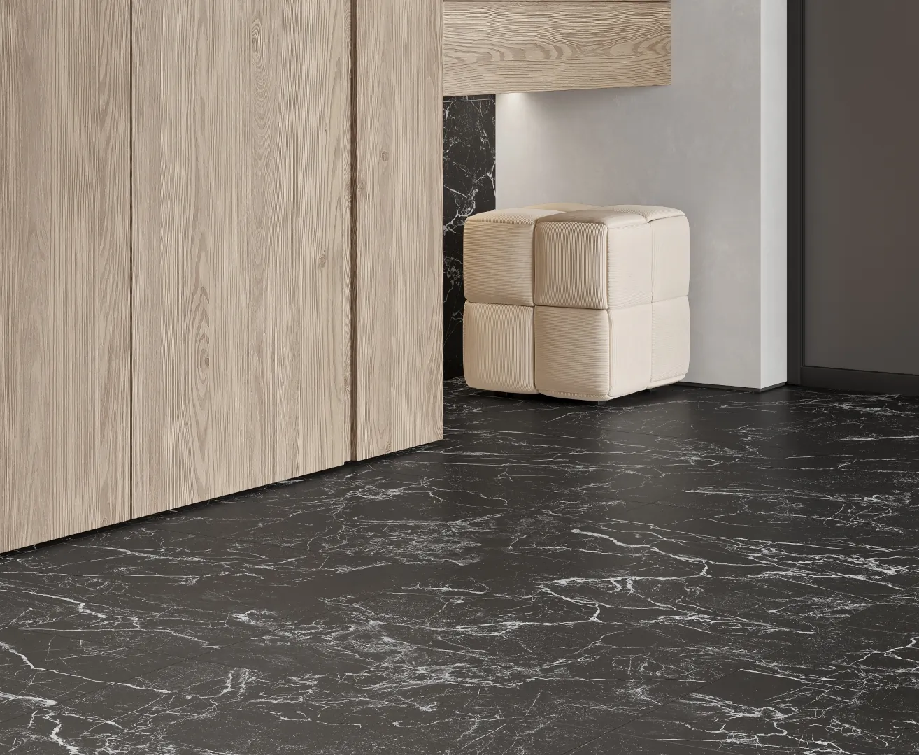 Керамогранит LP6060G0131R Intense Nero чёрный матовый карвинг 59,5х59,5