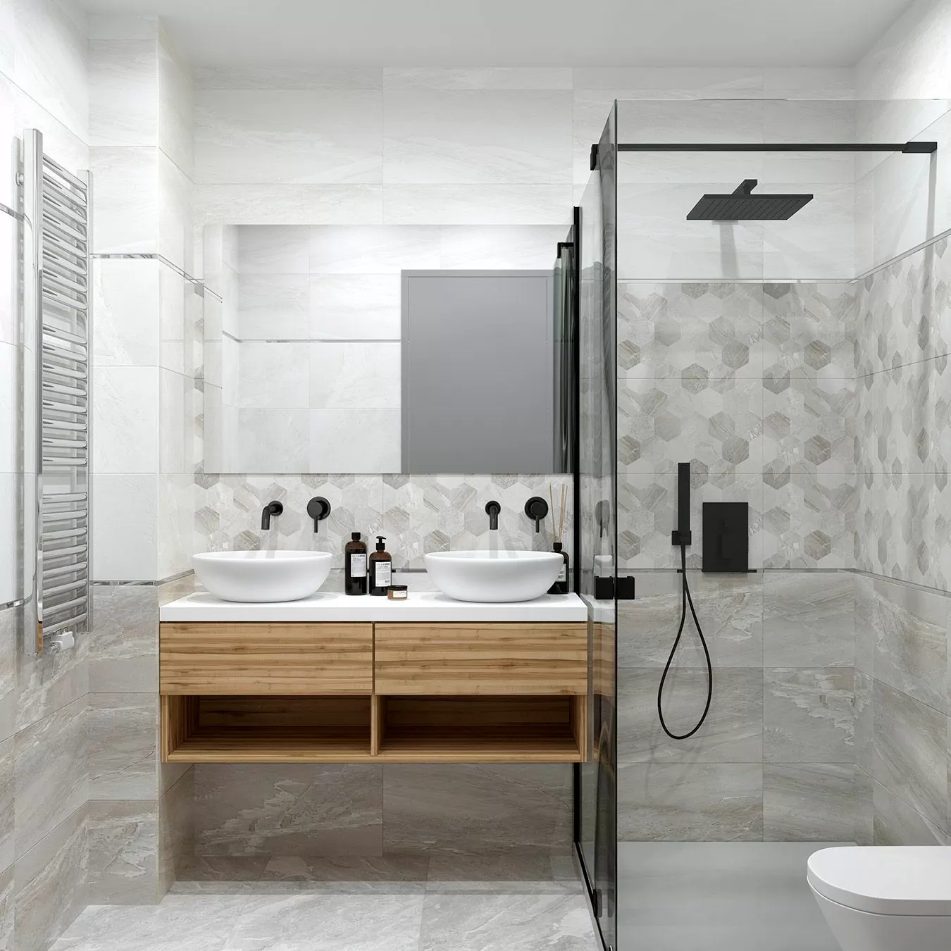 Плитка 351 Бордюр Eclipse Grey Центр 7x30
