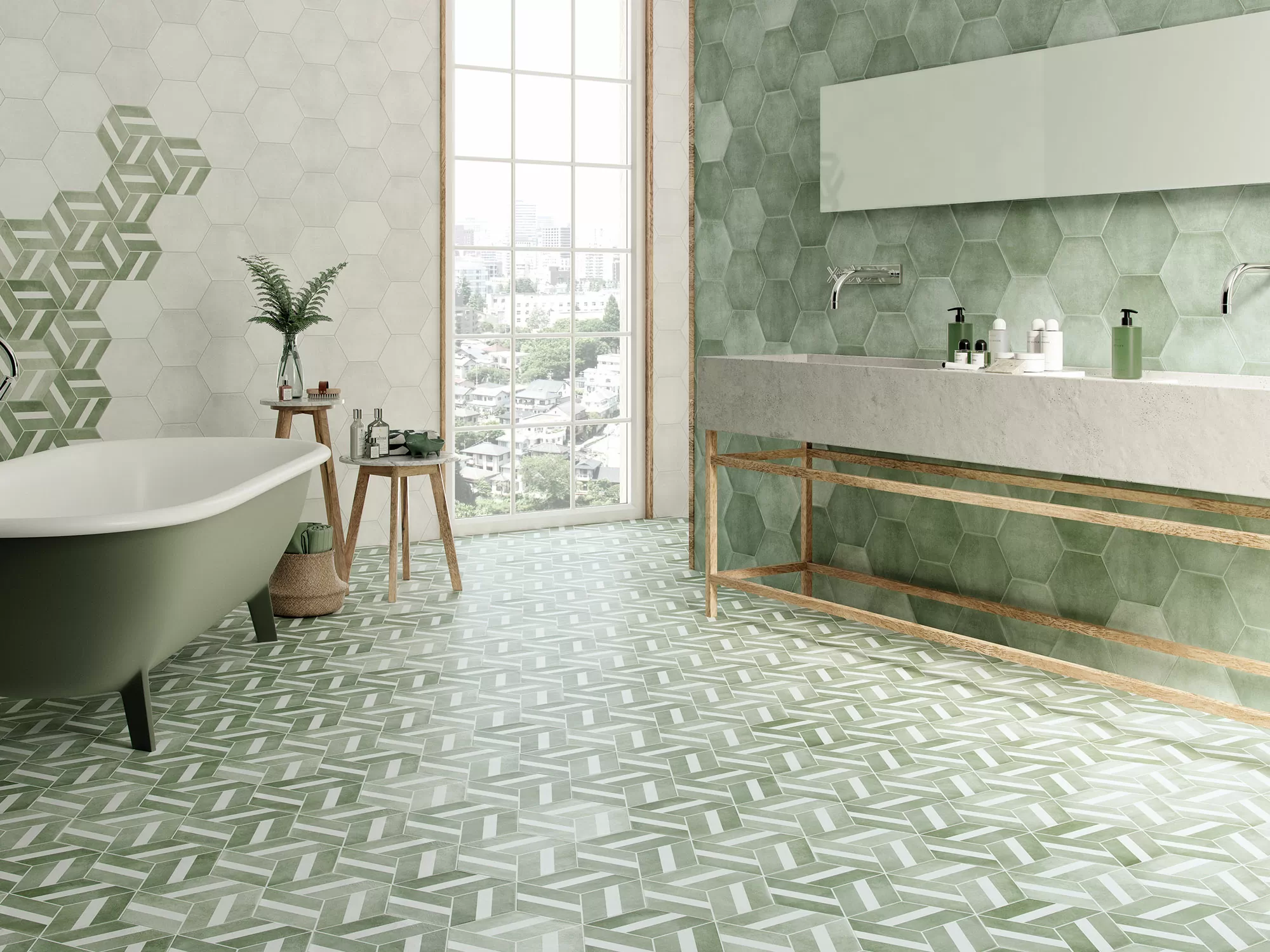 Керамогранит SIX Cementine Pisa Aqua 23x27