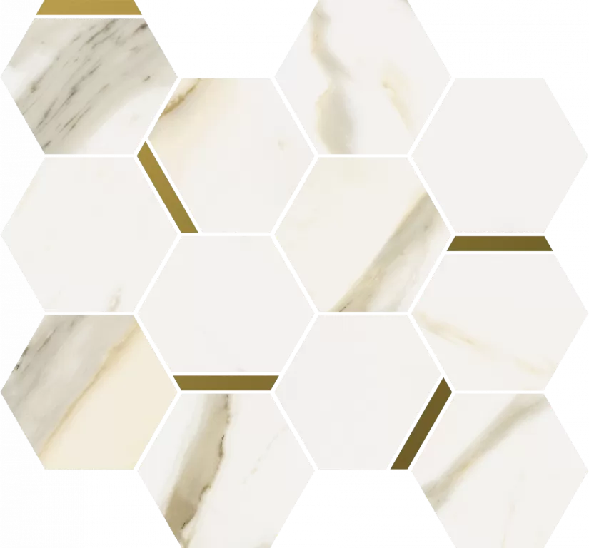 Мозаика 620110000221 Stellaris Calacatta Gold Mosaico Chic Nat 28.3x32.8