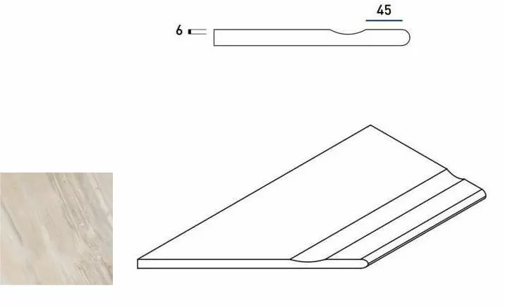 Керамогранит 620090000200 WHITE BORDO SVASATO ROUND SX 30x60