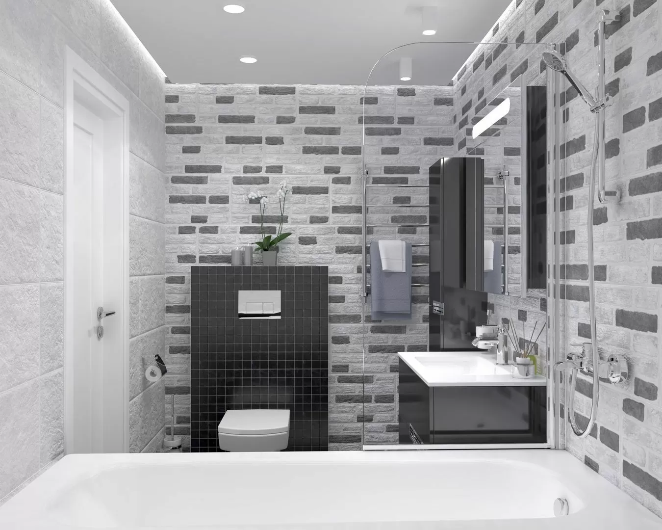 Керамогранит Loft чёрный 30х60