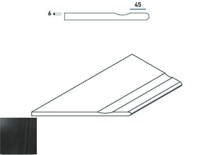 Керамогранит 620090000228 CARBON BORDO SVASATO ROUND SX 30x60
