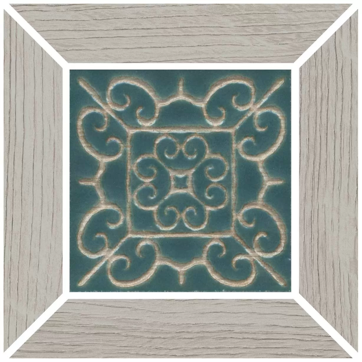 Керамогранит ID151 Вставка Тровазо наборный серый светлый матовый 13x13x0,9