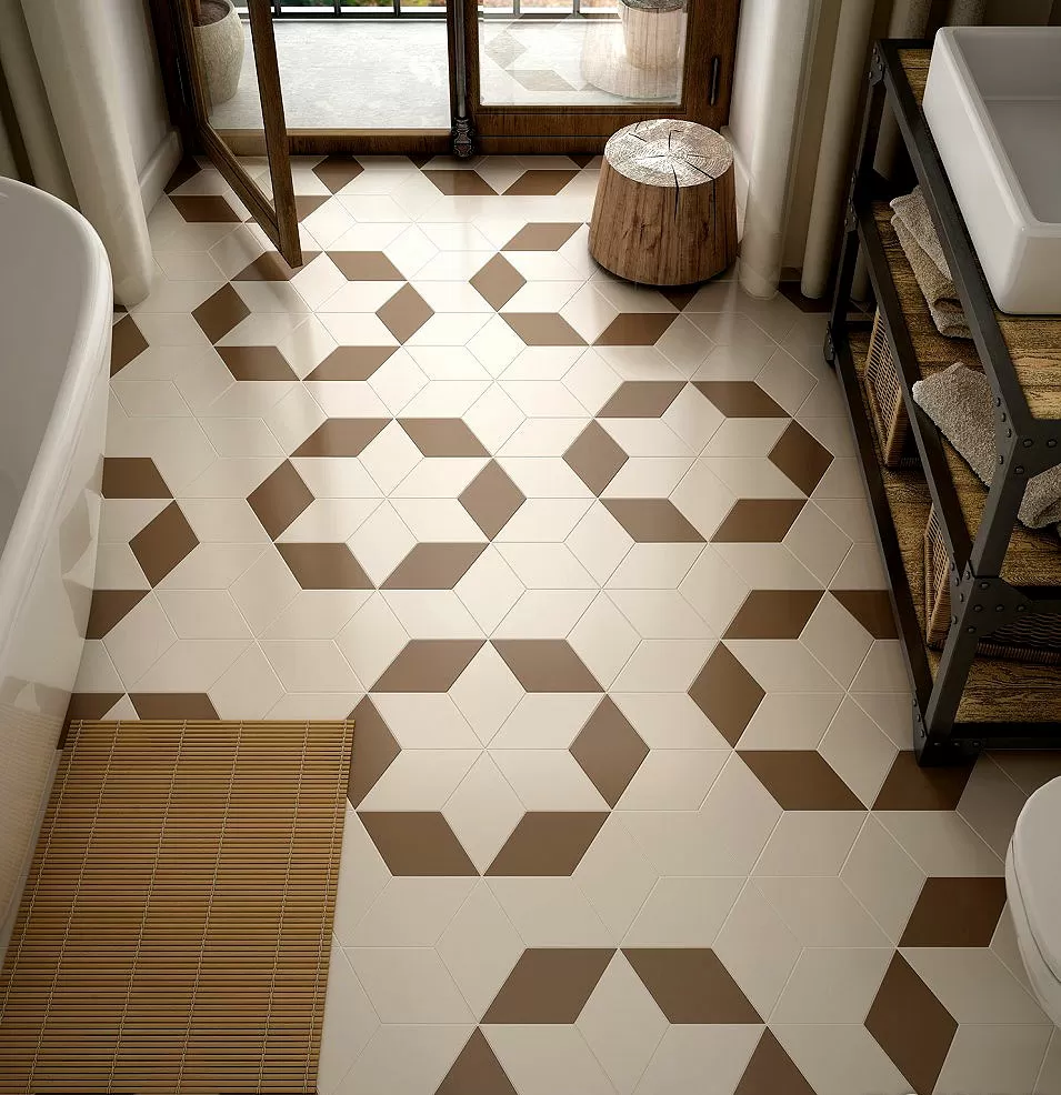 Керамогранит 22689 Rhombus Cream Smooth 14x24