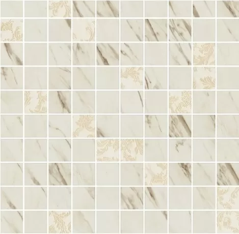 Керамогранит 240821 MOSAICS T100 DECORATO BIANCO 29,1x29,1