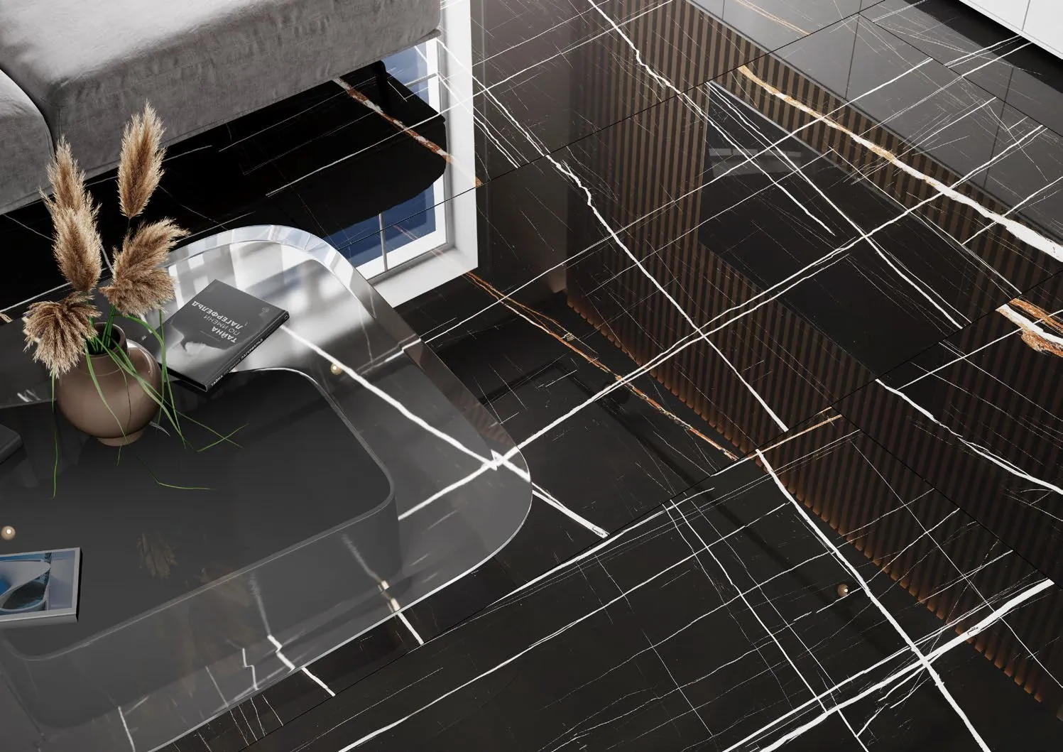 Керамогранит SG074902R Нестос серый светлый лаппатированный обрезной 119,5x320x1,1