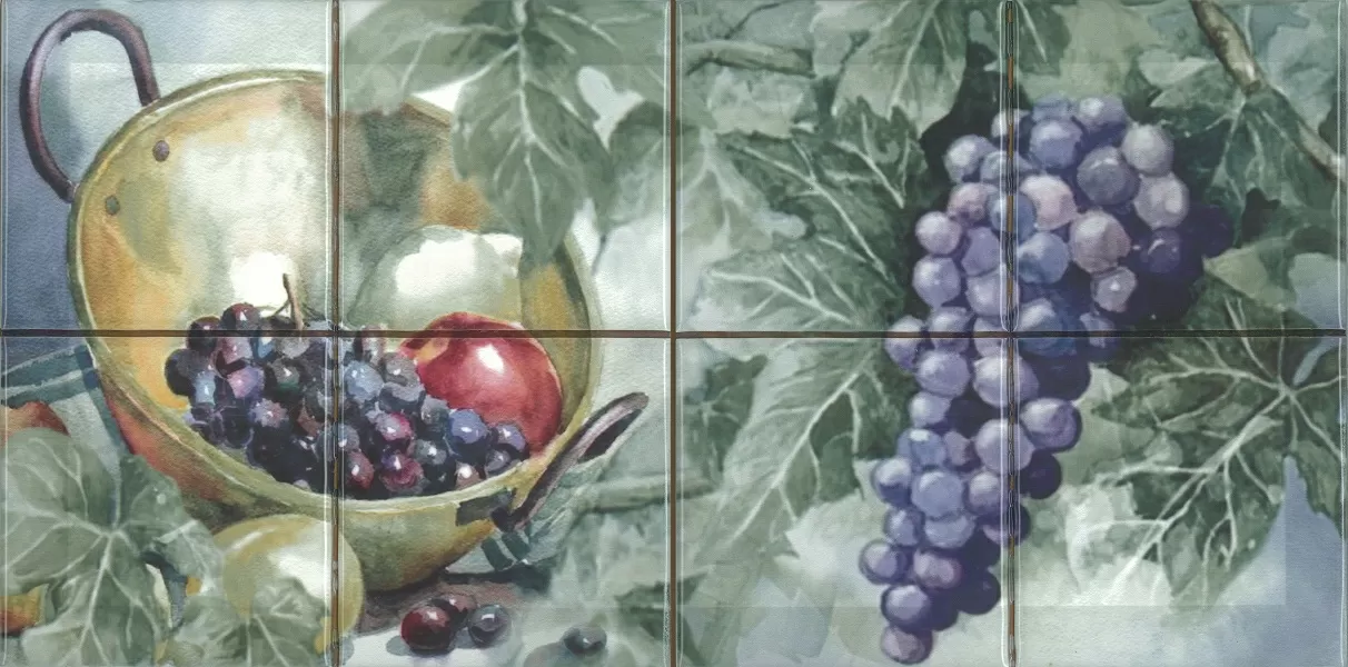 Плитка Monocolor Composicion Acuarela Uvas 20х40