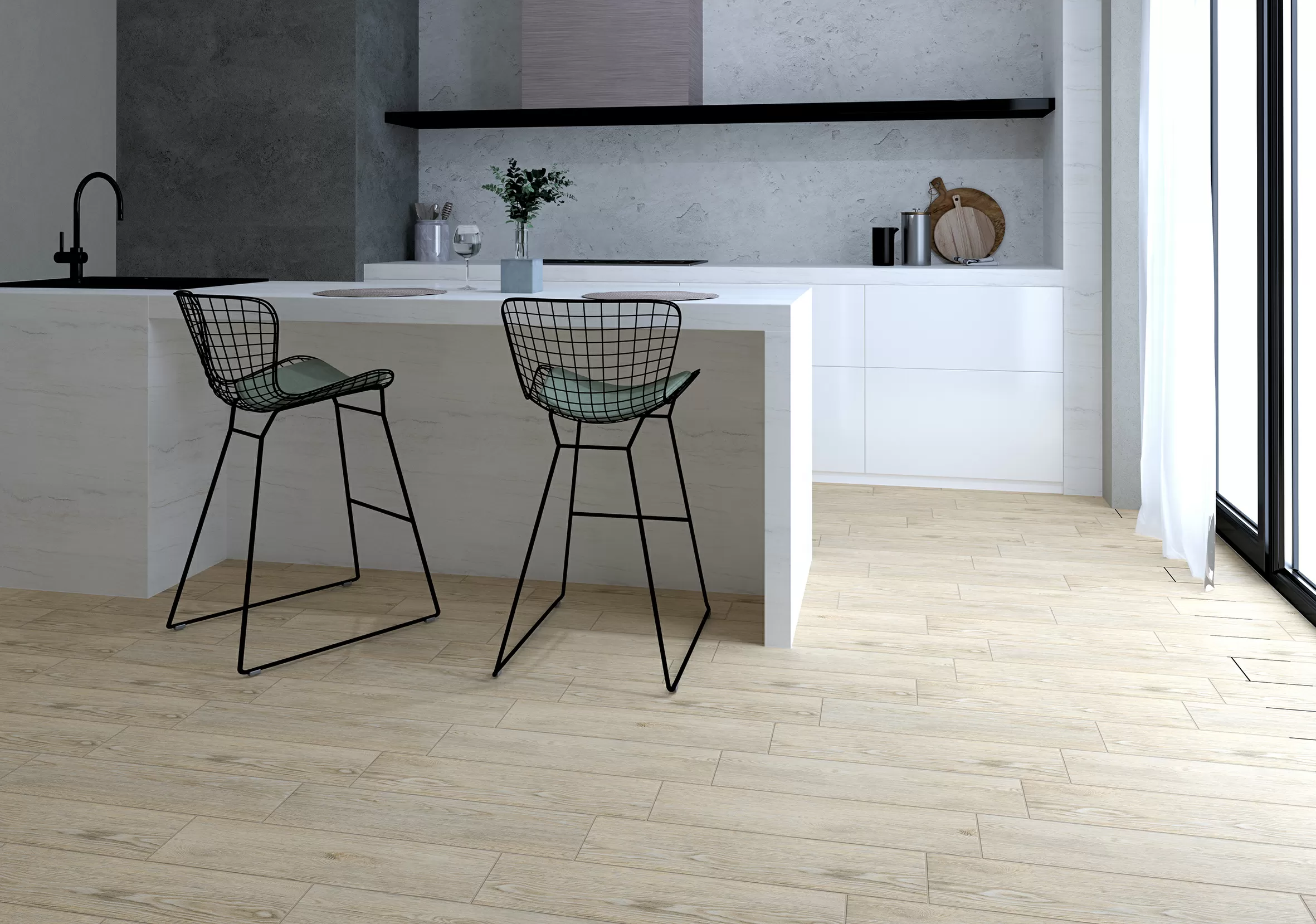 Керамогранит Oak светло-бежевый 15х60