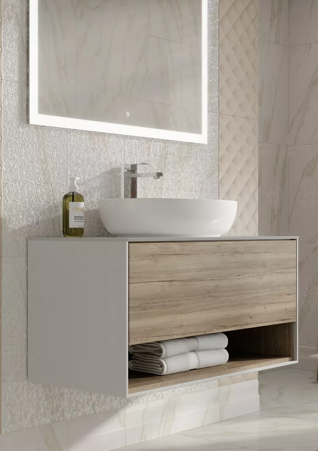 Керамогранит SG642622R Карелли бежевый светлый лаппатированный обрезной 60x60x0,9