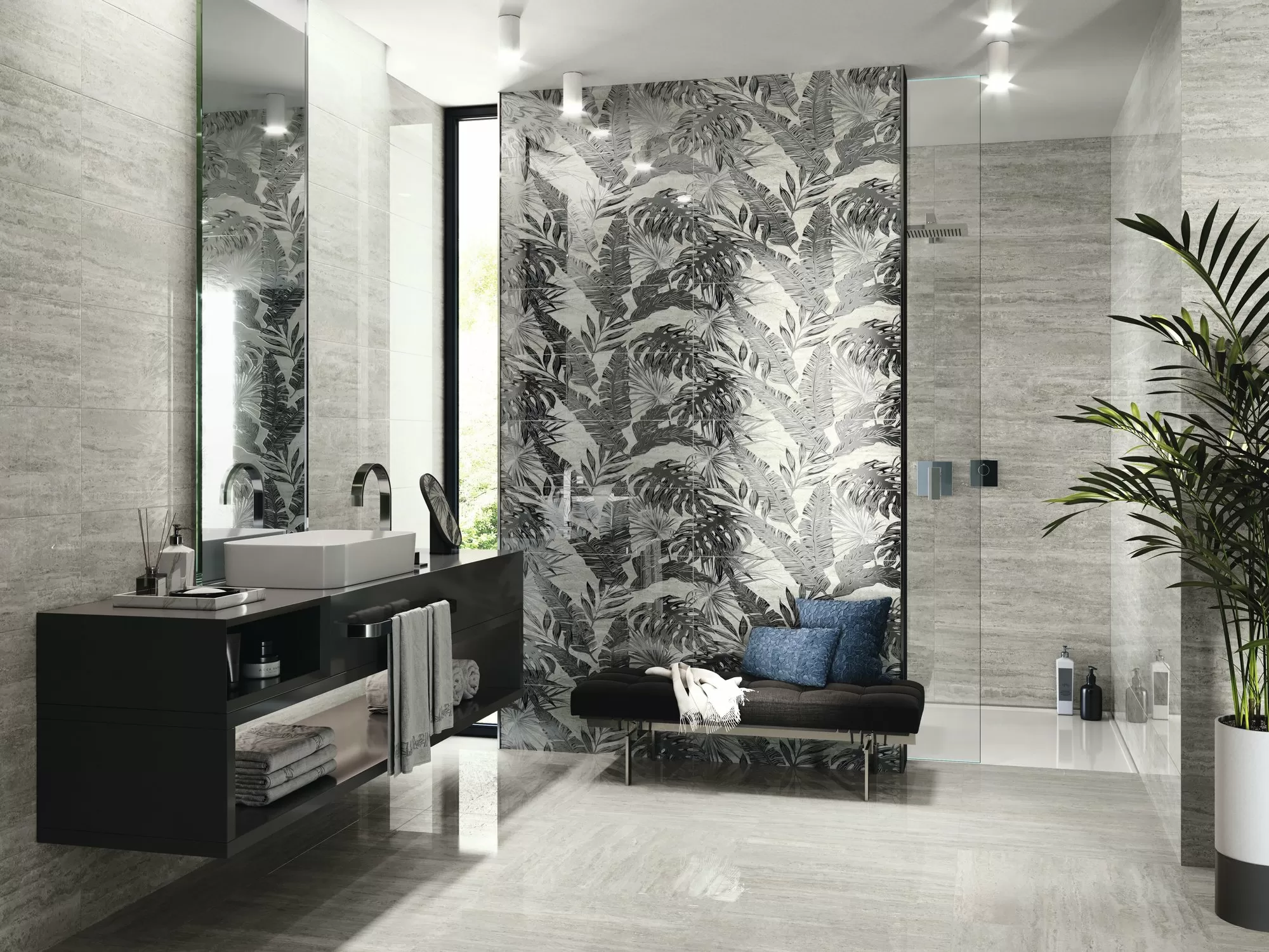 Плитка A036493 Moldura Travertino Matt Brescia 5x25