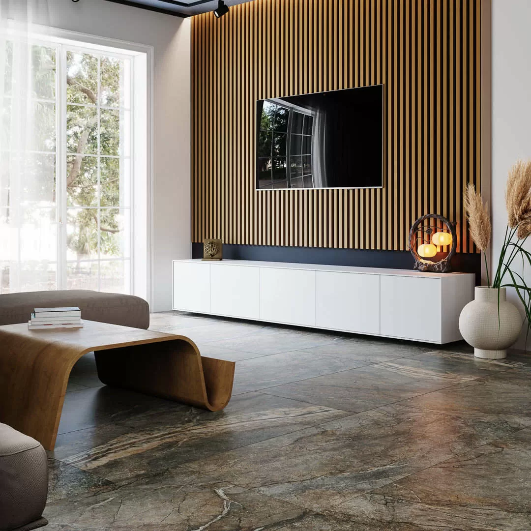 Керамогранит DL013100R Сильвер Рут серый обрезной 119.5*119.5