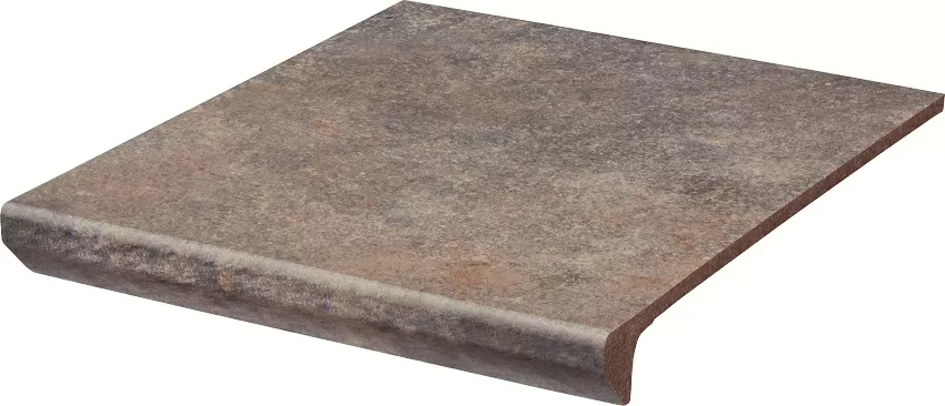 Клинкерная плитка Viano Grys Ступень простая с капиносом MAT 30х33