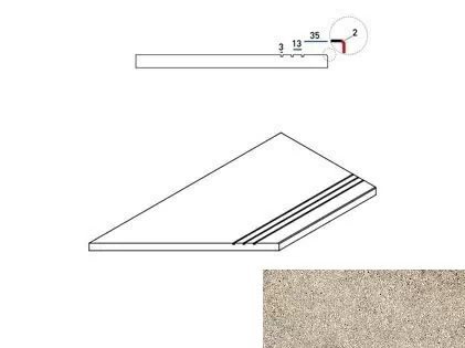 Керамогранит 620090000642 Бортик Эверстоун Дезерт левый грип Х2 30х60