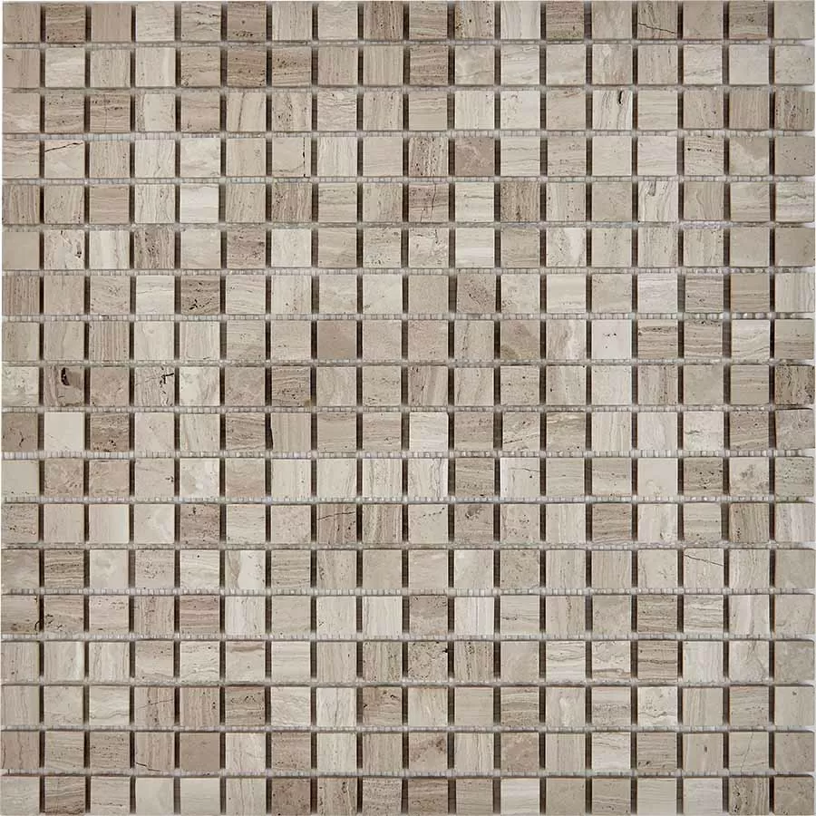 Мозаика PIX253 White Wooden из мрамора полированная 15x15 305х305x4