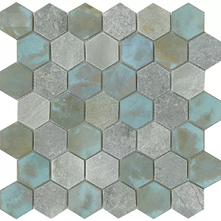 Мозаика L241715271 Worn Hexagon Verdigris 30x30,5