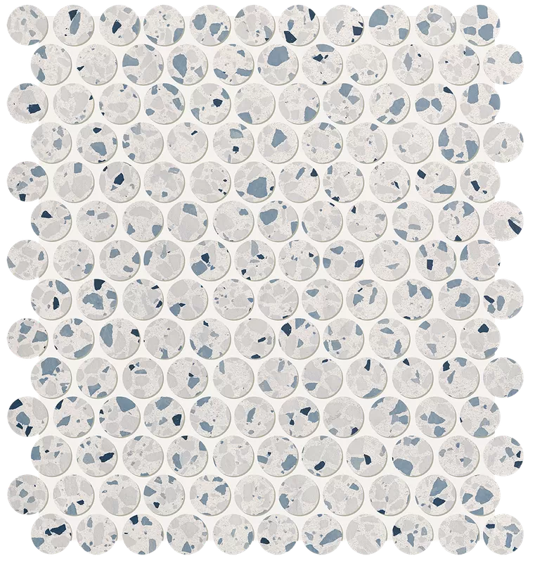 Мозаика fRUB Glim Gemme Azzurro Round Mosaico Matt 29,5х32,5