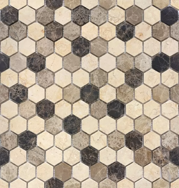Мозаика Pietra Mix 1 MAT hex 18x30x6 285x305x6