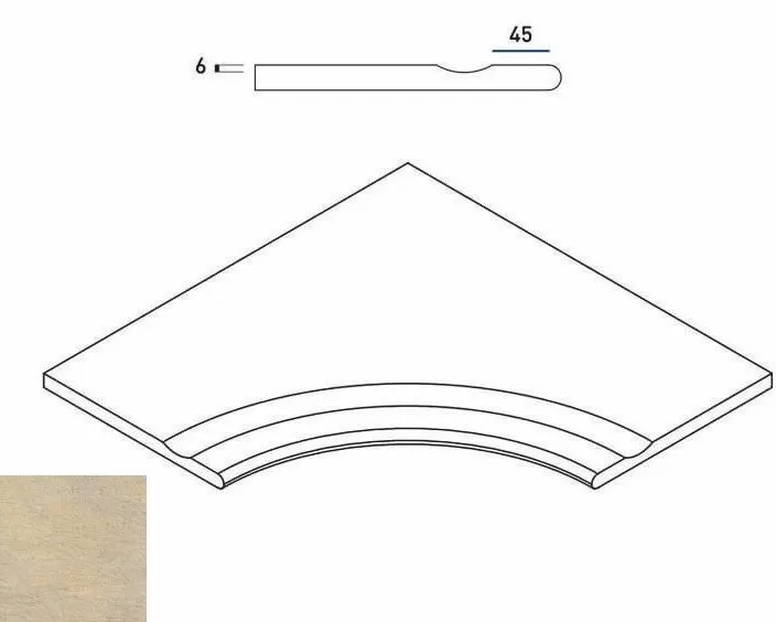 Керамогранит 620090000244 SAND BORDO SVASATO ANGOLARE ROUND 30 60x60