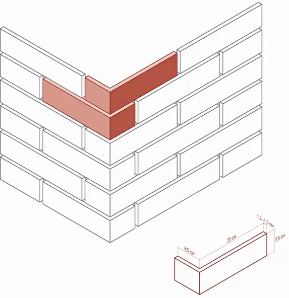 Искусственный камень 400-05 Толедо угол 8.5х25x7.5