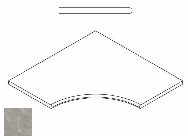 Керамогранит 620090000381 Climb ROCK BORDO ANGOLARE ROUND 30 60x60