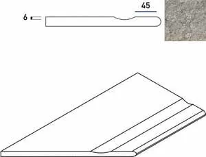 Керамогранит 620090001029 Grey Bordo Svasato Round Sx левый 30x60