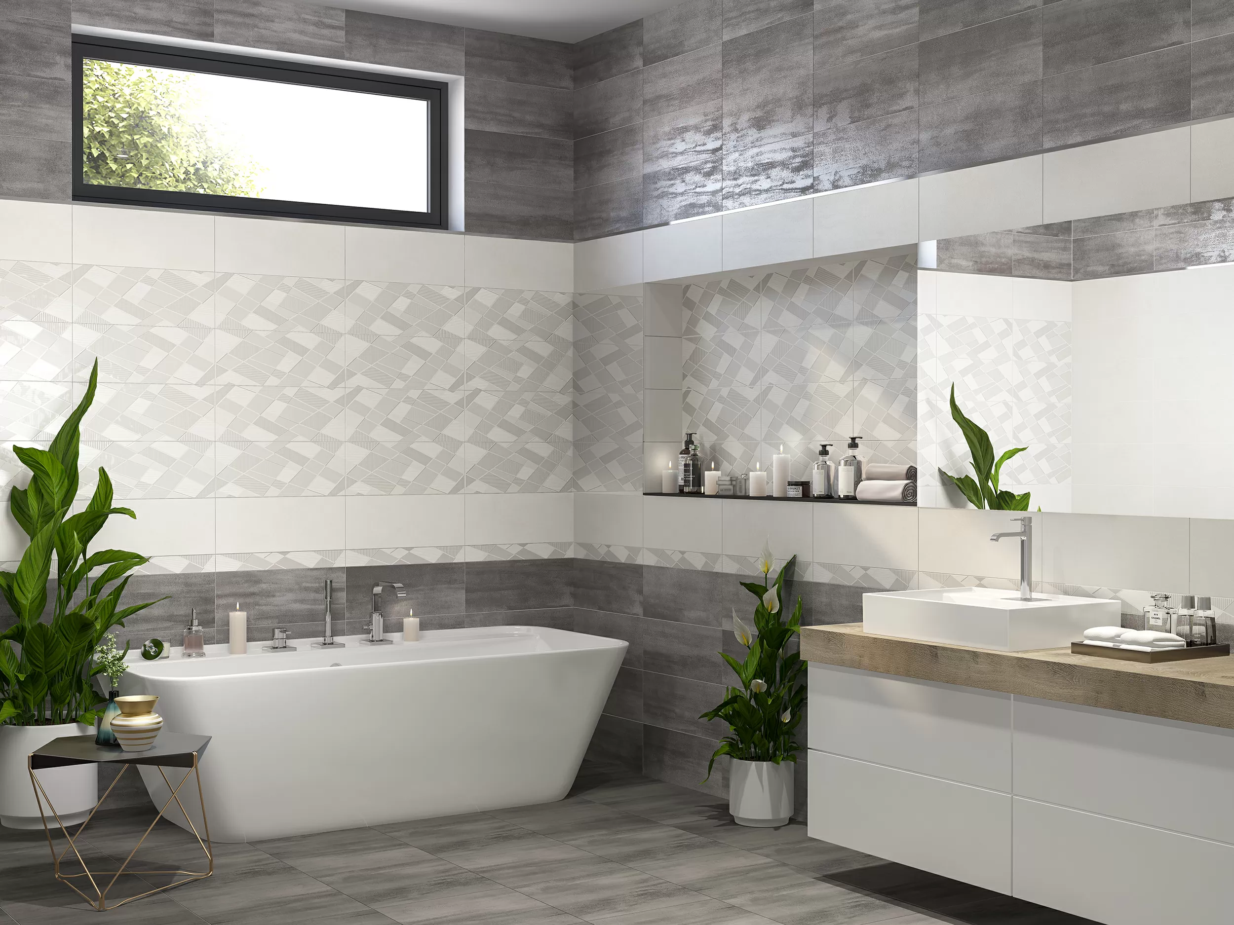 Плитка 587902002 Декор Sonnet Grey Geometria 20,1х50,5